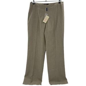 New WOOLMASTER Wool Linen Pant Size 16 Beige Lined Neutral Unhemmed Slacks